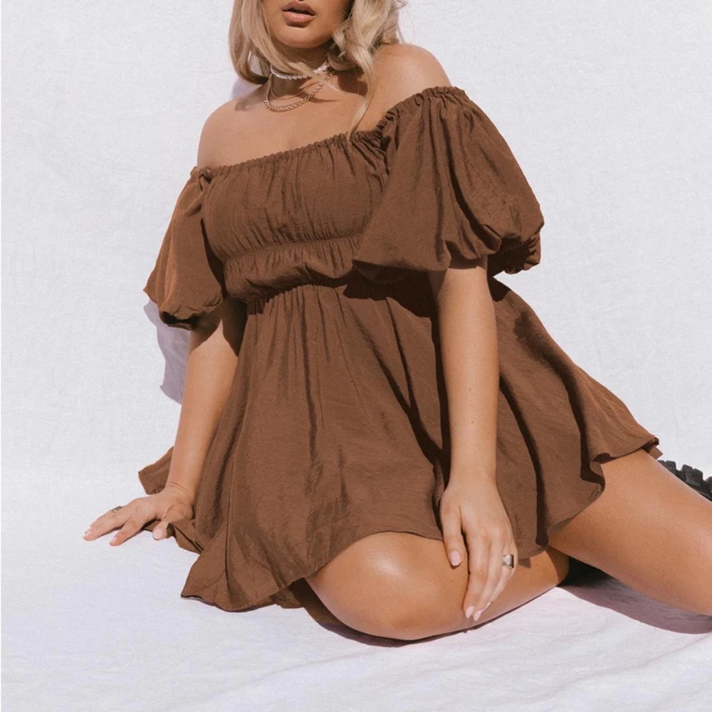 Princess Polly Halton Mini Dress in “Brown”